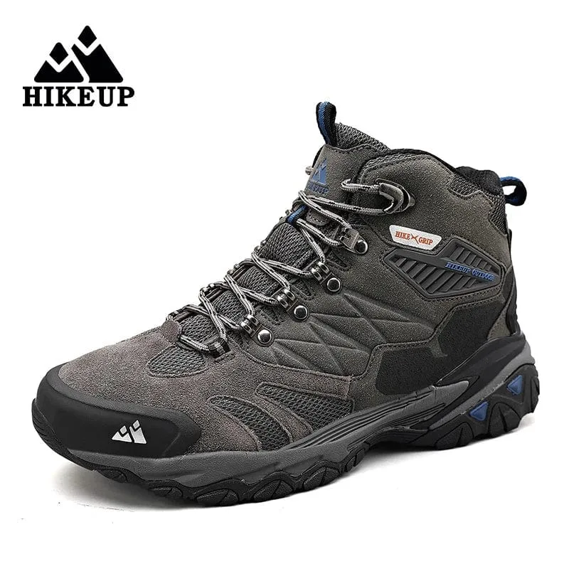 HIKEUP Winterstiefel Herren Outdoor Wanderstiefel Wildleder High Top Trekking Herrenschuhe Regenfeste Taktische Kampf Militärstiefel