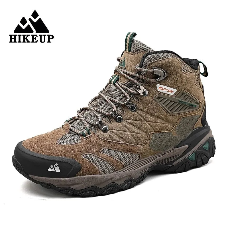 HIKEUP Winterstiefel Herren Outdoor Wanderstiefel Wildleder High Top Trekking Herrenschuhe Regenfeste Taktische Kampf Militärstiefel