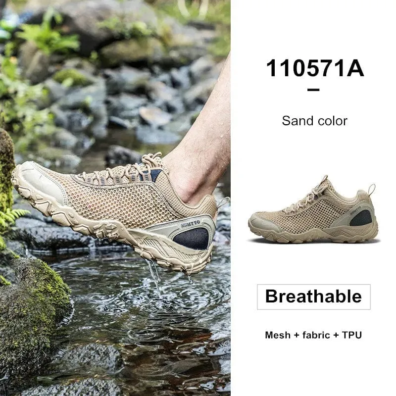 Humtto Neue Ankunft Leder Wanderschuhe Verschleiß-beständig Outdoor Sport Männer Schuhe Lace-Up Herren Klettern Trekking Jagd Turnschuhe