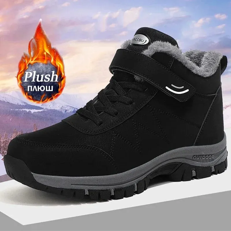 2024 Winter Frauen Männer Stiefel Wasserdicht Leder Turnschuhe Männer Stiefeletten Outdoor Nicht Slip Plüsch Warme Schnee Wandern Stiefel Mann schuhe