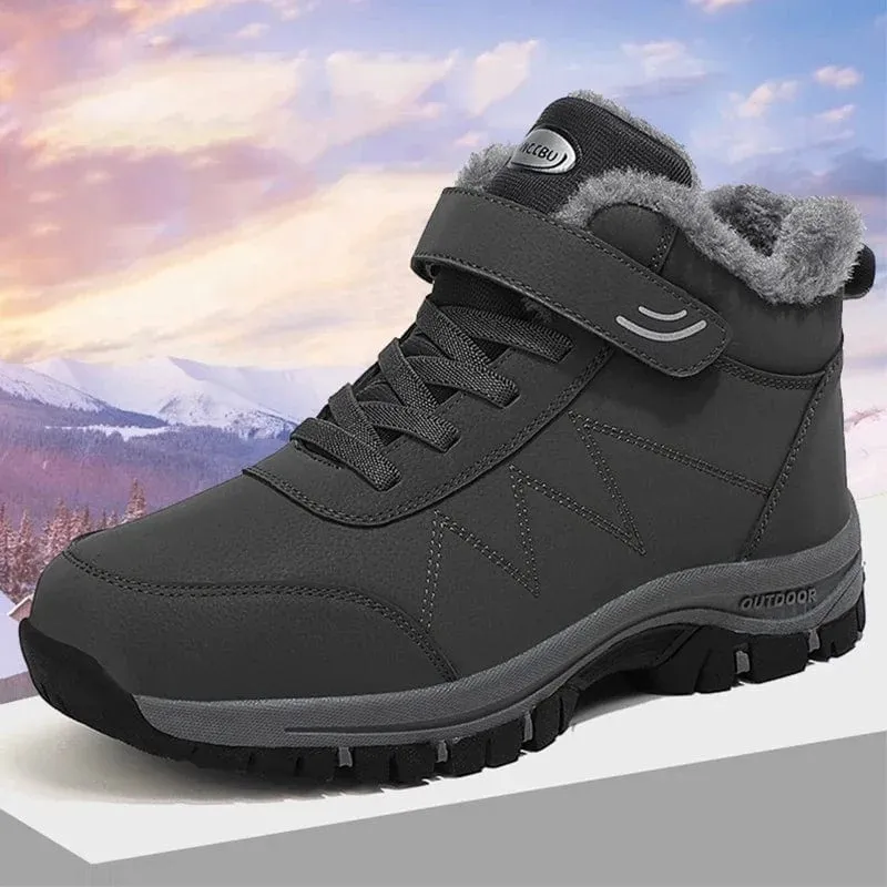2024 Winter Frauen Männer Stiefel Wasserdicht Leder Turnschuhe Männer Stiefeletten Outdoor Nicht Slip Plüsch Warme Schnee Wandern Stiefel Mann schuhe