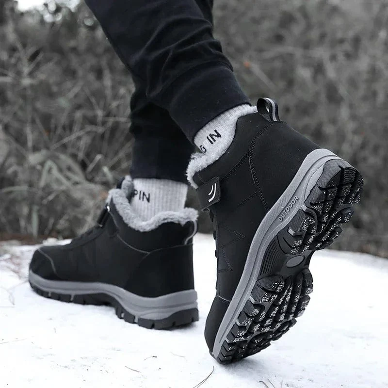 2024 Winter Frauen Männer Stiefel Wasserdicht Leder Turnschuhe Männer Stiefeletten Outdoor Nicht Slip Plüsch Warme Schnee Wandern Stiefel Mann schuhe