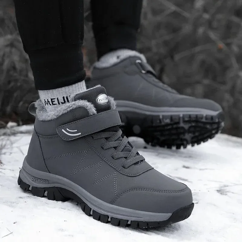 2024 Winter Frauen Männer Stiefel Wasserdicht Leder Turnschuhe Männer Stiefeletten Outdoor Nicht Slip Plüsch Warme Schnee Wandern Stiefel Mann schuhe