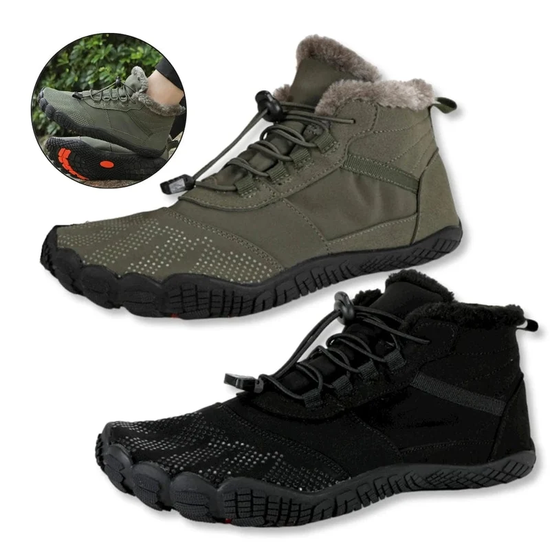 Damen Herren Winterstiefeletten High-Top Barfuß Trekking Bergstiefel Rutschfeste Wanderschuhe Outdoor Verschleißfeste Schneestiefel