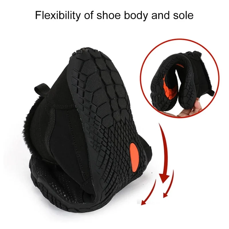 Damen Herren Winterstiefeletten High-Top Barfuß Trekking Bergstiefel Rutschfeste Wanderschuhe Outdoor Verschleißfeste Schneestiefel