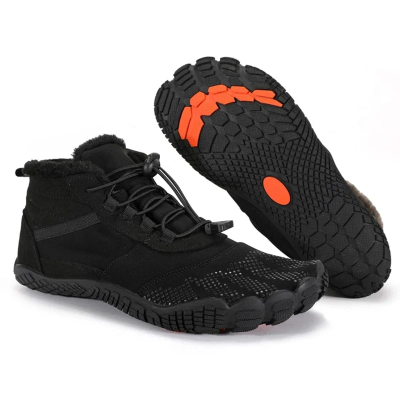 Damen Herren Winterstiefeletten High-Top Barfuß Trekking Bergstiefel Rutschfeste Wanderschuhe Outdoor Verschleißfeste Schneestiefel