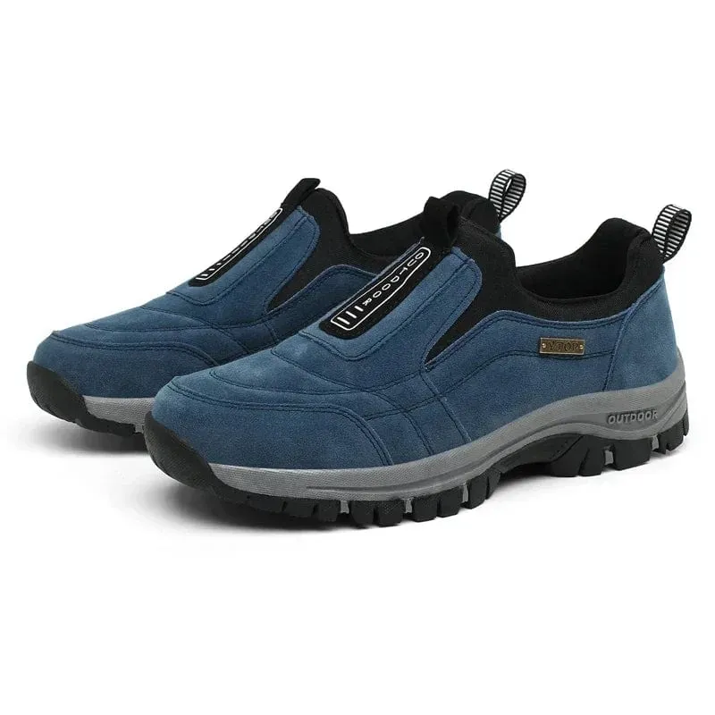 Outdoor Wanderschuhe Herren Sneakers Winter Slip on Casual Herrenschuhe Atmungsaktiv Wildleder Lederschuh Rutschfeste Wanderschuhe Schuhe