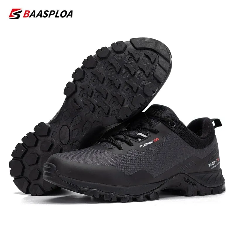 Baasploa Neue rutschfeste und verschleißfeste Wanderschuhe für Herren, modische, wasserdichte Outdoor-Reiseschuhe, Sneaker, bequeme Herrenschuhe