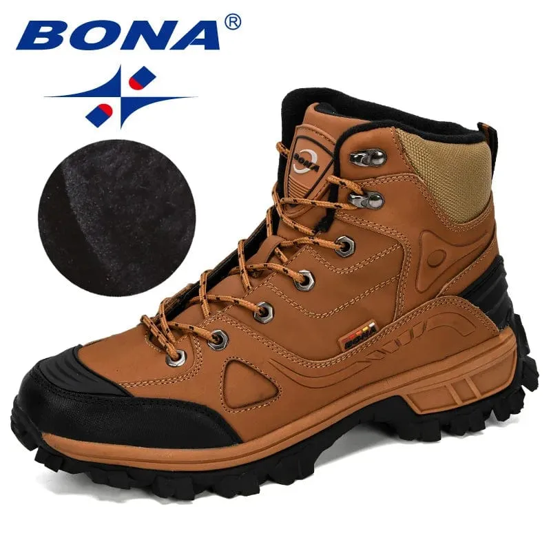 BONA Neue Designer Leder Wanderschuhe Männer Winter Outdoor Herren Sportschuhe Trekking Berg Sportschuhe Mann