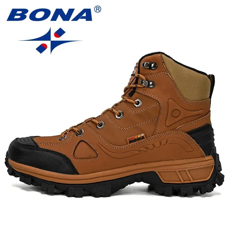 BONA Neue Designer Leder Wanderschuhe Männer Winter Outdoor Herren Sportschuhe Trekking Berg Sportschuhe Mann