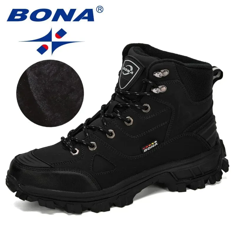 BONA Neue Designer Leder Wanderschuhe Männer Winter Outdoor Herren Sportschuhe Trekking Berg Sportschuhe Mann