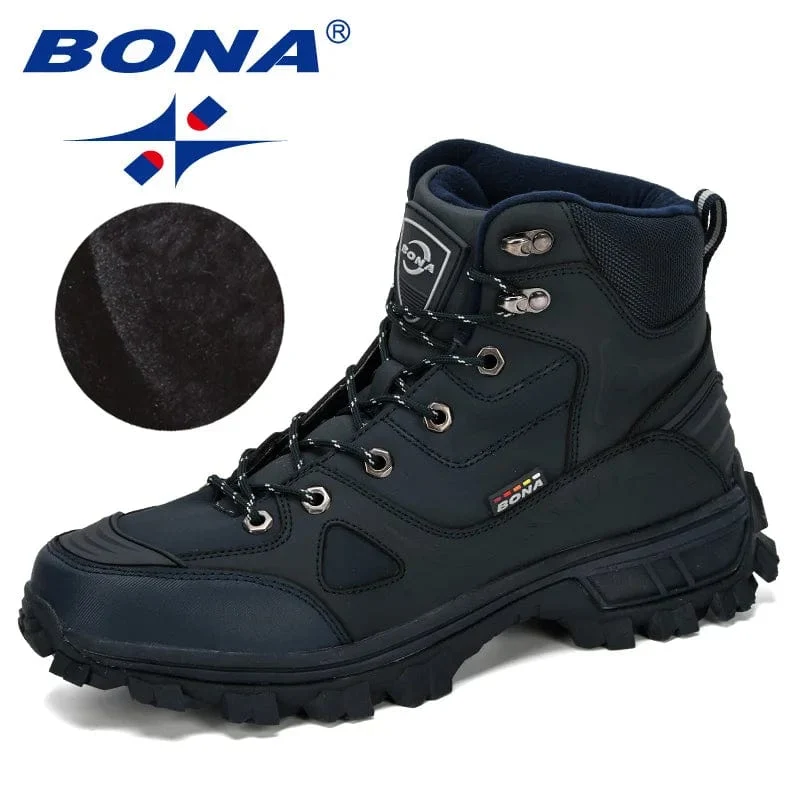 BONA Neue Designer Leder Wanderschuhe Männer Winter Outdoor Herren Sportschuhe Trekking Berg Sportschuhe Mann