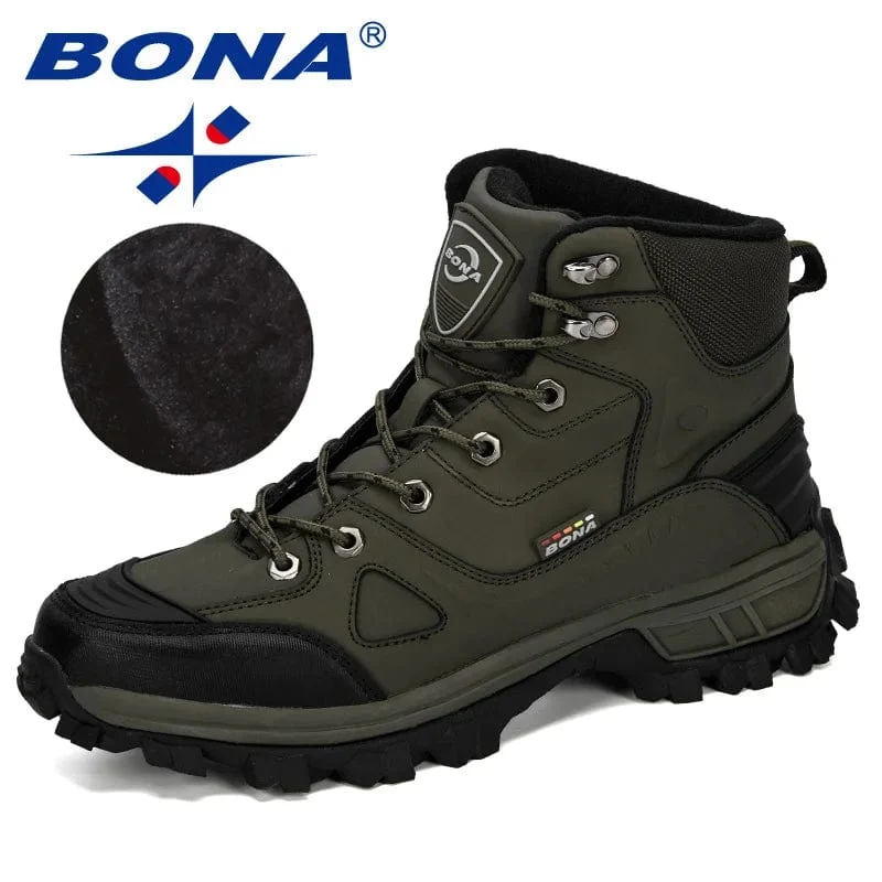 BONA Neue Designer Leder Wanderschuhe Männer Winter Outdoor Herren Sportschuhe Trekking Berg Sportschuhe Mann