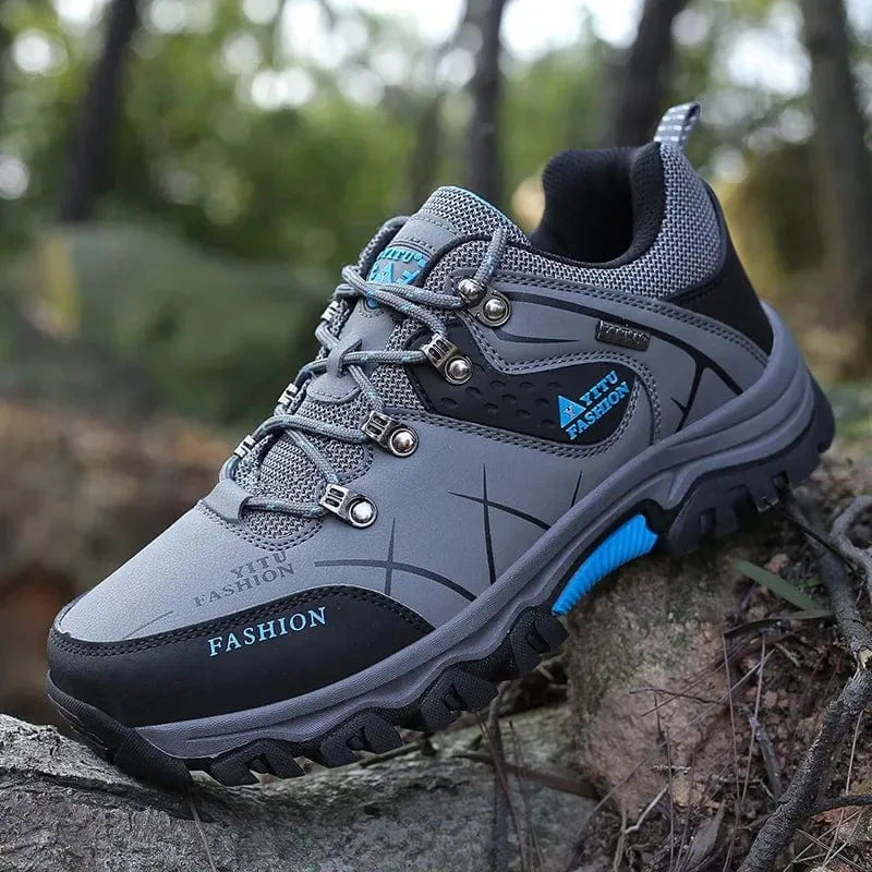 Schuhe für Männer 2023 Neue Männer Turnschuhe Leder Wasserdicht Bergsteigen Camping Wanderschuhe Dicke Sohle Bequeme Laufschuhe