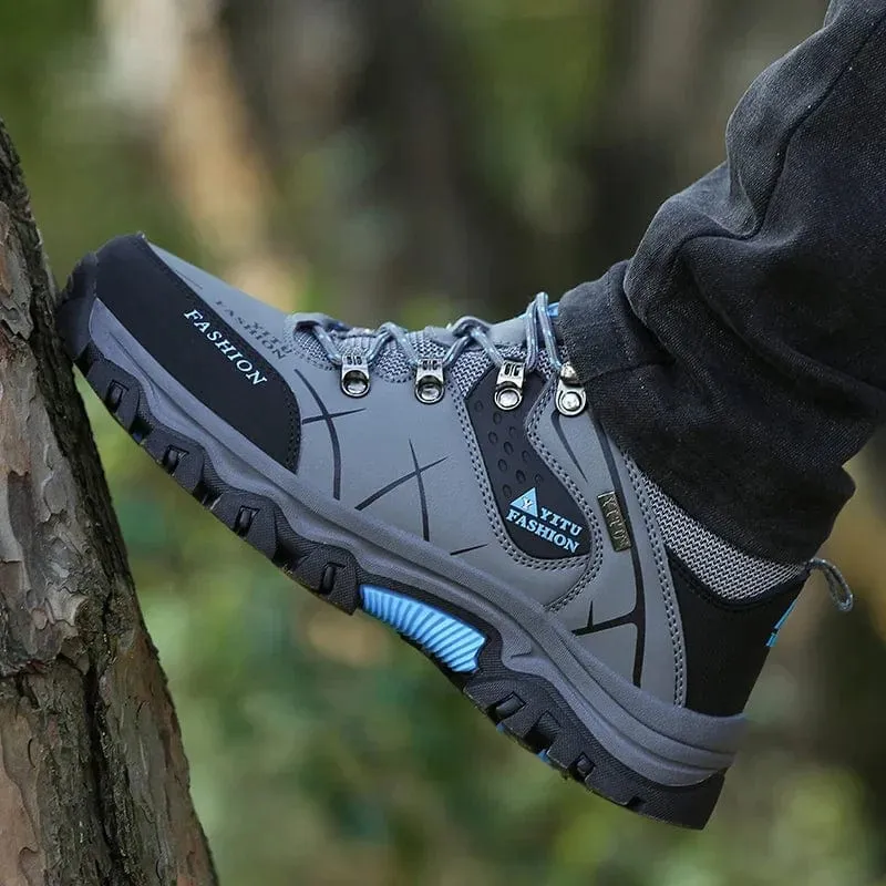Schuhe für Männer 2023 Neue Männer Turnschuhe Leder Wasserdicht Bergsteigen Camping Wanderschuhe Dicke Sohle Bequeme Laufschuhe