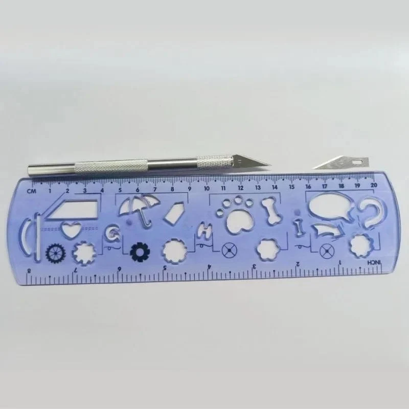 Malathorne Tischtennis-Belag-Schneidemesser, Griff aus Aluminiumlegierung und 5 Klingen zum Schneiden von Belag, Schläger-Heimwerkerwerkzeug