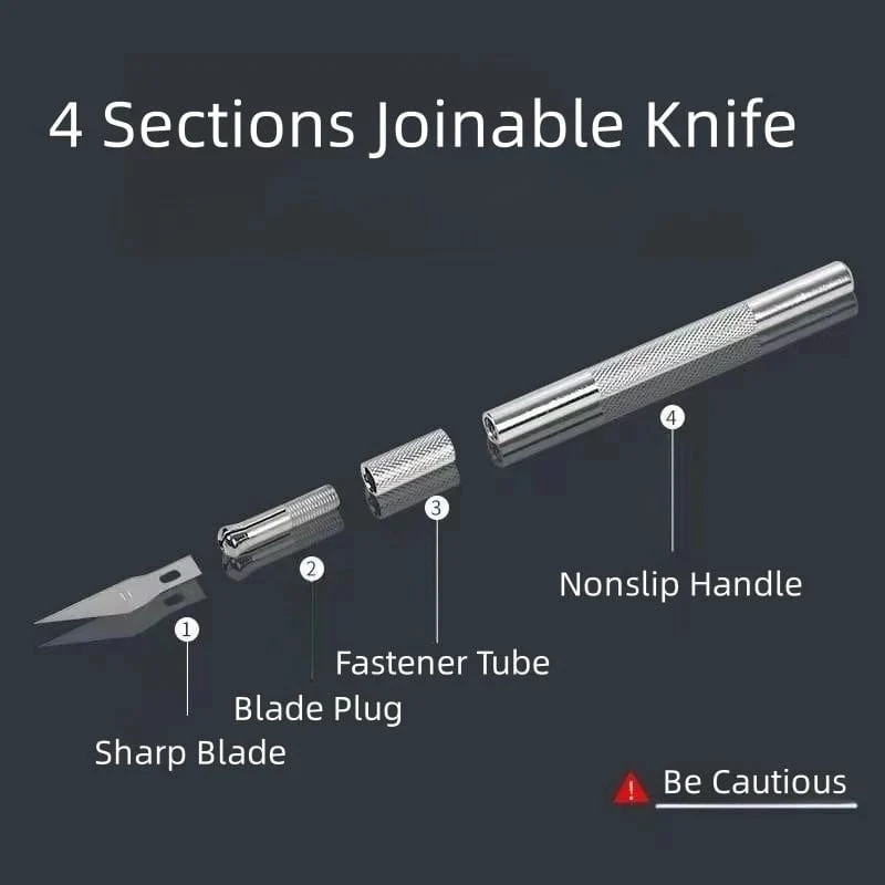 Malathorne Tischtennis-Belag-Schneidemesser, Griff aus Aluminiumlegierung und 5 Klingen zum Schneiden von Belag, Schläger-Heimwerkerwerkzeug