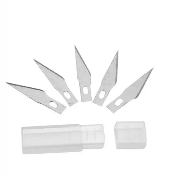 Malathorne Tischtennis-Belag-Schneidemesser, Griff aus Aluminiumlegierung und 5 Klingen zum Schneiden von Belag, Schläger-Heimwerkerwerkzeug