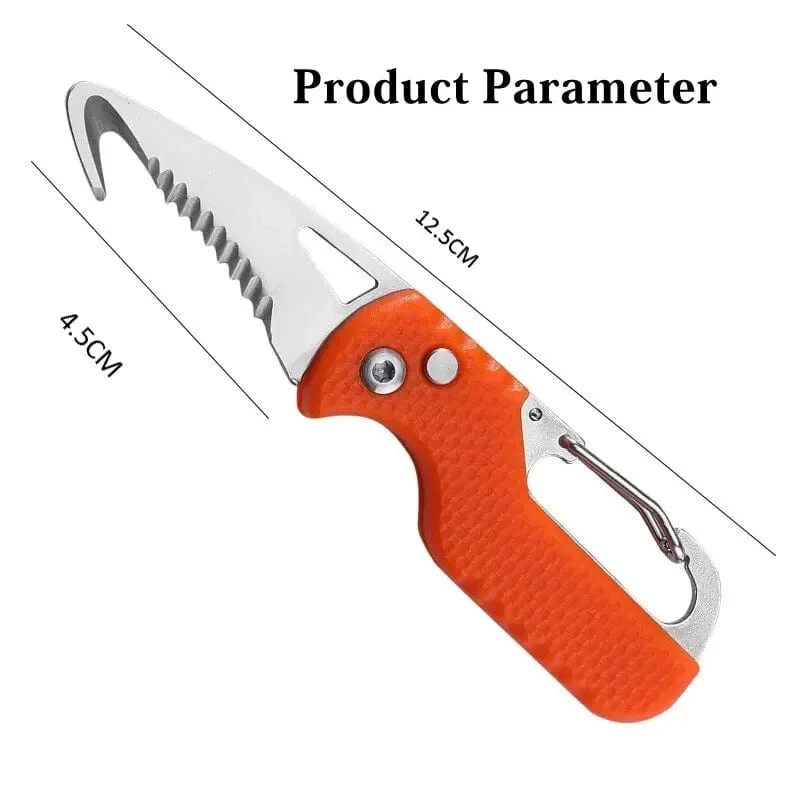 Tragbares Klappmesser, Express-Paketmesser, Geschenk, Schlüsselanhänger, gezacktes Hakenmesser, Outdoor-Camping, Handgepäck, Survival-Werkzeugkastenöffner