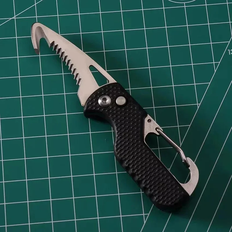 Tragbares Klappmesser, Express-Paketmesser, Geschenk, Schlüsselanhänger, gezacktes Hakenmesser, Outdoor-Camping, Handgepäck, Survival-Werkzeugkastenöffner