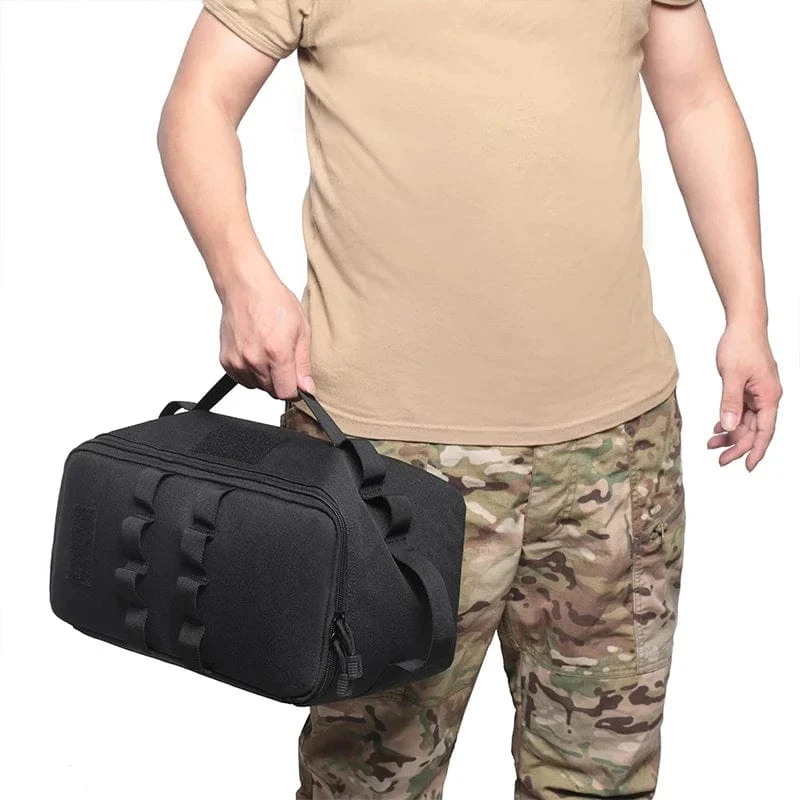 PACOONE Aufbewahrungstasche für Gastanks im Freien, Camping, große Kapazität, Bodennagel-Werkzeugtasche, Gaskartusche, Picknick, Kochgeschirr, Utensilien-Set