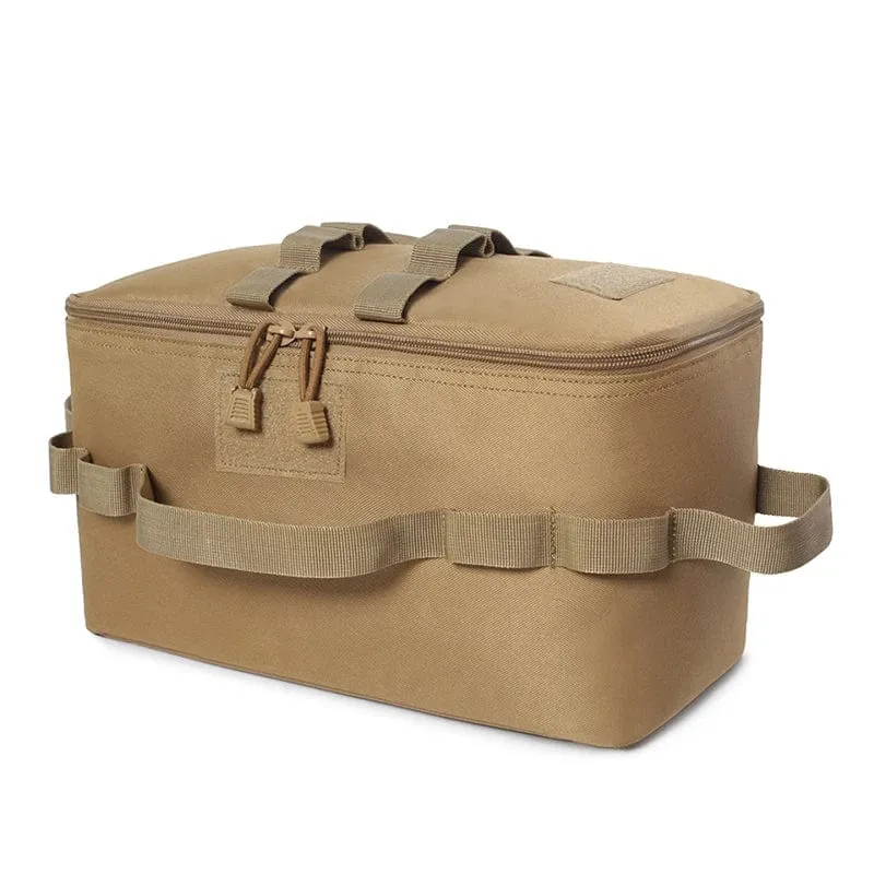 PACOONE Aufbewahrungstasche für Gastanks im Freien, Camping, große Kapazität, Bodennagel-Werkzeugtasche, Gaskartusche, Picknick, Kochgeschirr, Utensilien-Set
