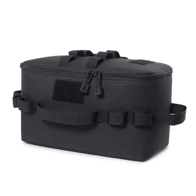PACOONE Aufbewahrungstasche für Gastanks im Freien, Camping, große Kapazität, Bodennagel-Werkzeugtasche, Gaskartusche, Picknick, Kochgeschirr, Utensilien-Set