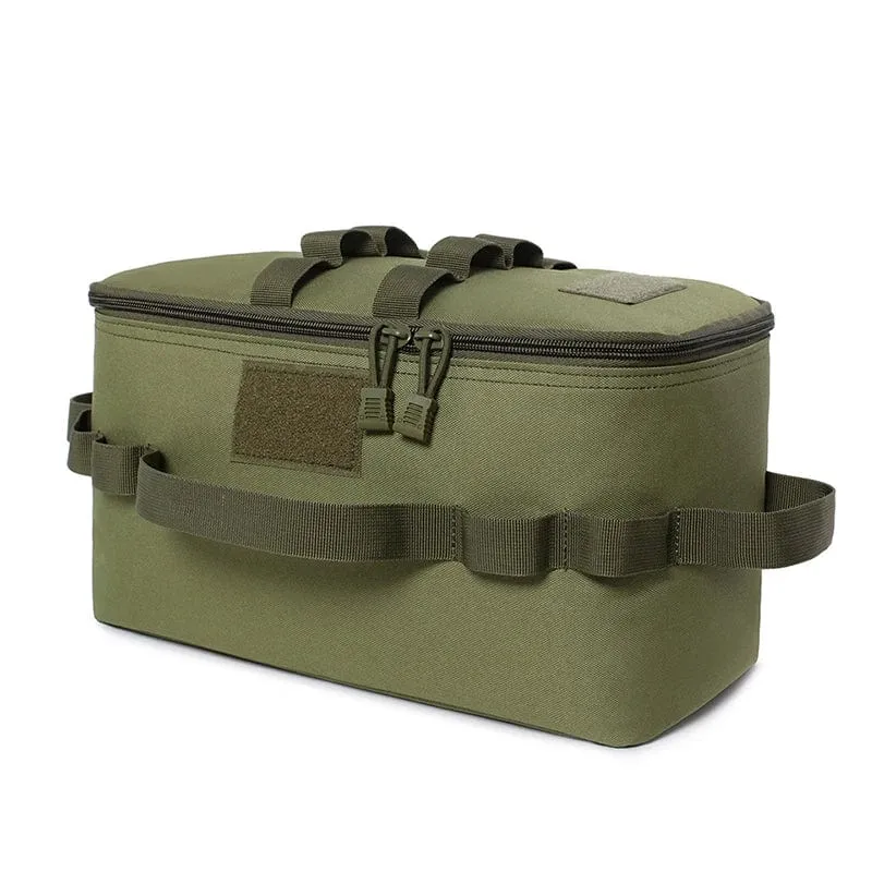 PACOONE Aufbewahrungstasche für Gastanks im Freien, Camping, große Kapazität, Bodennagel-Werkzeugtasche, Gaskartusche, Picknick, Kochgeschirr, Utensilien-Set