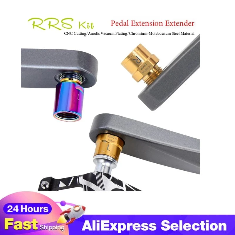 Rrskit Fahrradpedalverlängerungsschrauben Abstandshalter R66E Pedalverlängerungsachse Kurbelzubehör 16Mm 20Mm Für MTB Rennradpedal