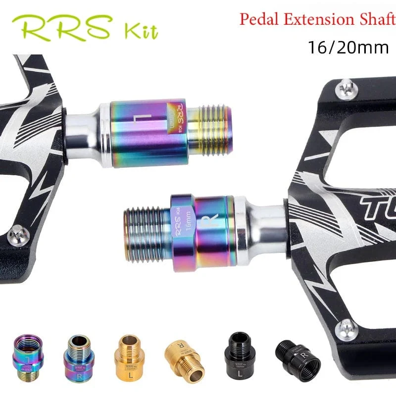 Rrskit Fahrradpedalverlängerungsschrauben Abstandshalter R66E Pedalverlängerungsachse Kurbelzubehör 16Mm 20Mm Für MTB Rennradpedal