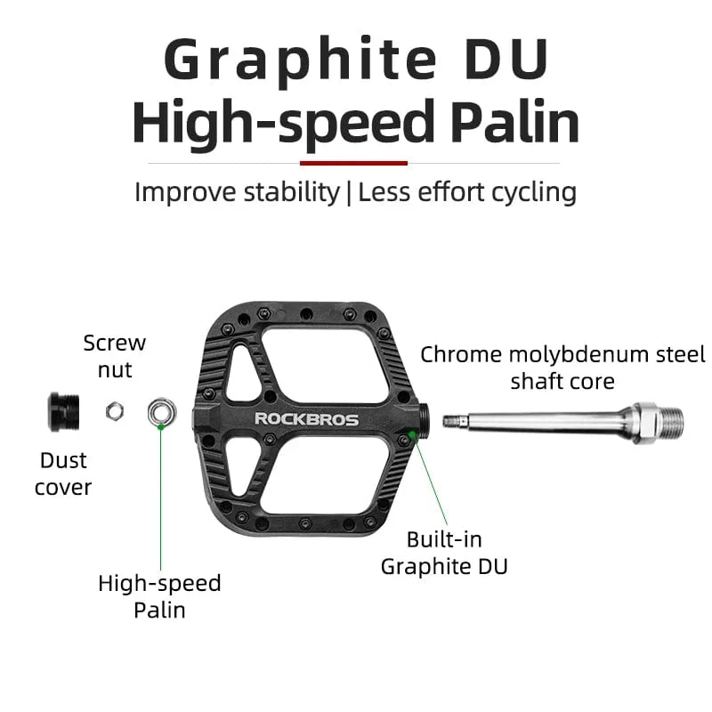 ROCKBROS Fahrradpedale Fahrrad Ultraleicht Dichtung Lager Radfahren Nylon Straße bmx Mtb Pedale Flache Plattform Fahrrad Teile Zubehör