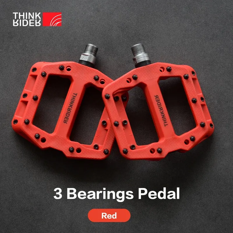 ThinkRider Flache Fahrradpedale MTB Straße 3 Versiegelt Lager Fahrradpedale Berg Pedale Breite Plattform Bicicleta Zubehör