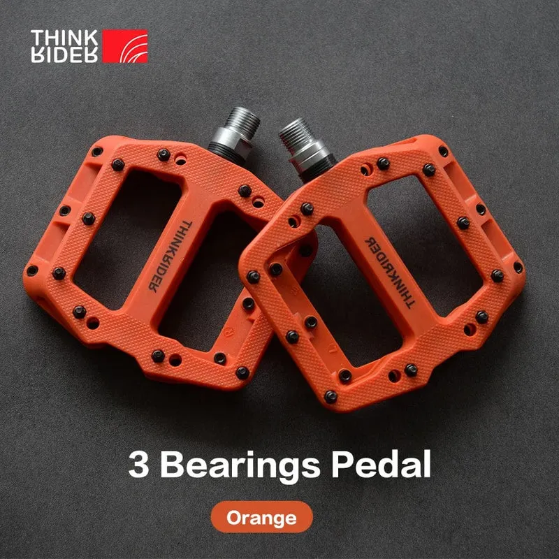 ThinkRider Flache Fahrradpedale MTB Straße 3 Versiegelt Lager Fahrradpedale Berg Pedale Breite Plattform Bicicleta Zubehör