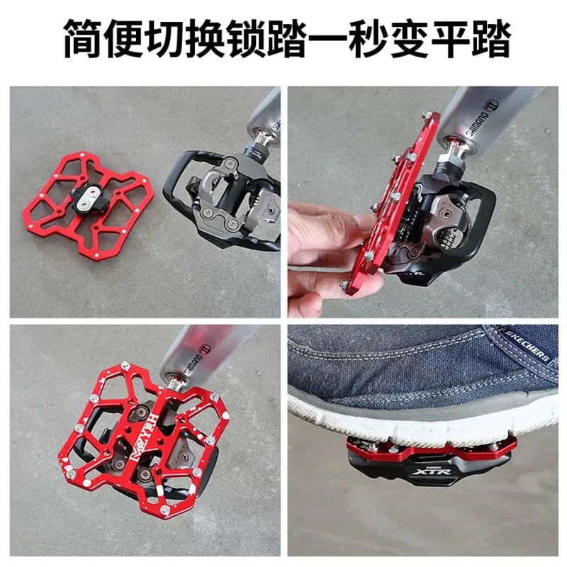 2 STÜCKE Aluminiumlegierung Fahrrad Klickpedale Universal Kompatible Fahrrad Klickpedal Plattformadapter für SPD KEO Rennrad MTB Fahrrad