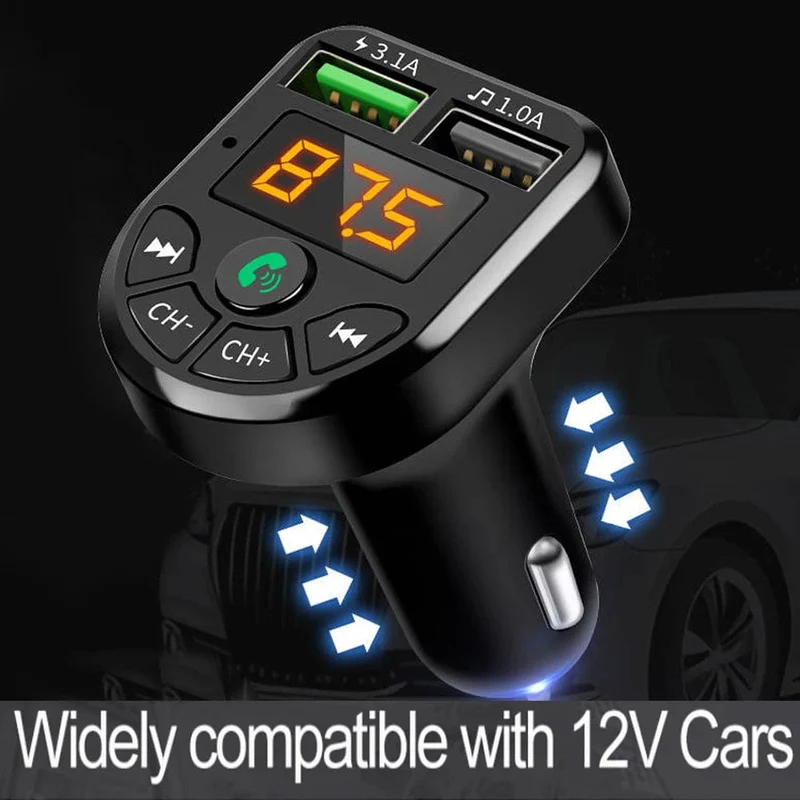 Auto Bluetooth MP3 Player Drahtloser Audioempfänger Dual USB 3.1A Schnellladegerät FM-Übertragung Auto MP3 Player Zubehör