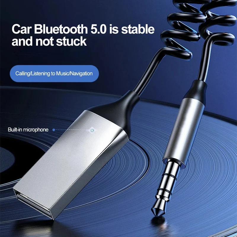 2-in-1-Funksender Bluetooth 5.0-Empfänger USB auf 3.5-mm-Buchse Automusik-Audio-AUX Auto-Bluetooth-Adapter Freisprecheinrichtung