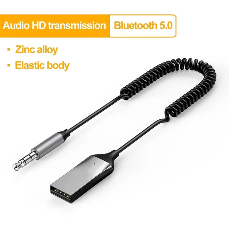 2-in-1-Funksender Bluetooth 5.0-Empfänger USB auf 3.5-mm-Buchse Automusik-Audio-AUX Auto-Bluetooth-Adapter Freisprecheinrichtung