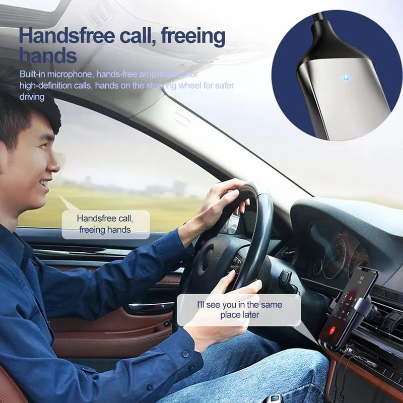 2-in-1-Funksender Bluetooth 5.0-Empfänger USB auf 3.5-mm-Buchse Automusik-Audio-AUX Auto-Bluetooth-Adapter Freisprecheinrichtung