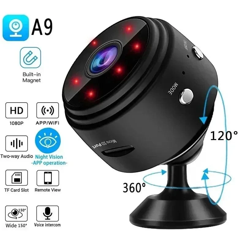 Mini A9 Kameras WiFi Wireless 1080p Fahrzeugkamera Voice Recorder Home Camcorder Sicherheitsüberwachungselektronik