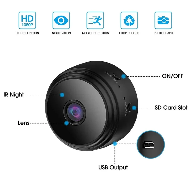 Mini A9 Kameras WiFi Wireless 1080p Fahrzeugkamera Voice Recorder Home Camcorder Sicherheitsüberwachungselektronik