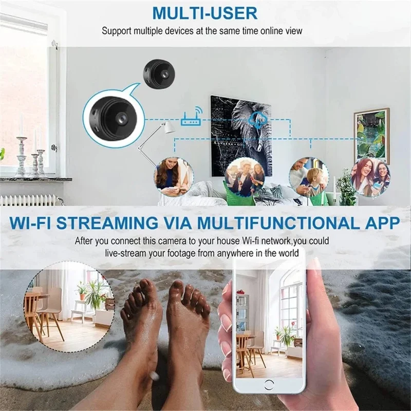 Mini A9 Kameras WiFi Wireless 1080p Fahrzeugkamera Voice Recorder Home Camcorder Sicherheitsüberwachungselektronik