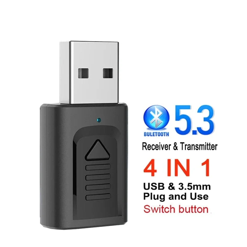 USB & 3.5mm AUX Bluetooth 5.3 Dongle Audio Receiver Transmitter Musik Adapter Für PC Mp3 Lautsprecher TV Drahtlose Kopfhörer auto Radio