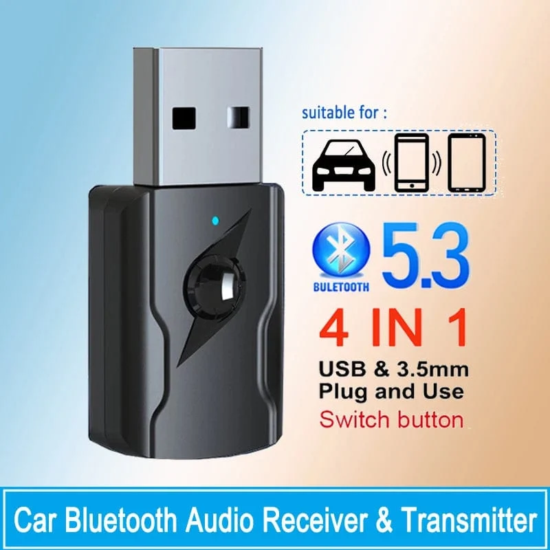 USB & 3.5mm AUX Bluetooth 5.3 Dongle Audio Receiver Transmitter Musik Adapter Für PC Mp3 Lautsprecher TV Drahtlose Kopfhörer auto Radio