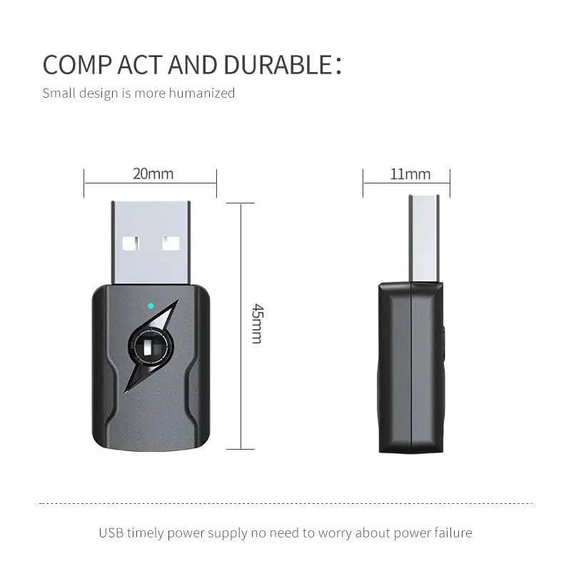 USB & 3.5mm AUX Bluetooth 5.3 Dongle Audio Receiver Transmitter Musik Adapter Für PC Mp3 Lautsprecher TV Drahtlose Kopfhörer auto Radio