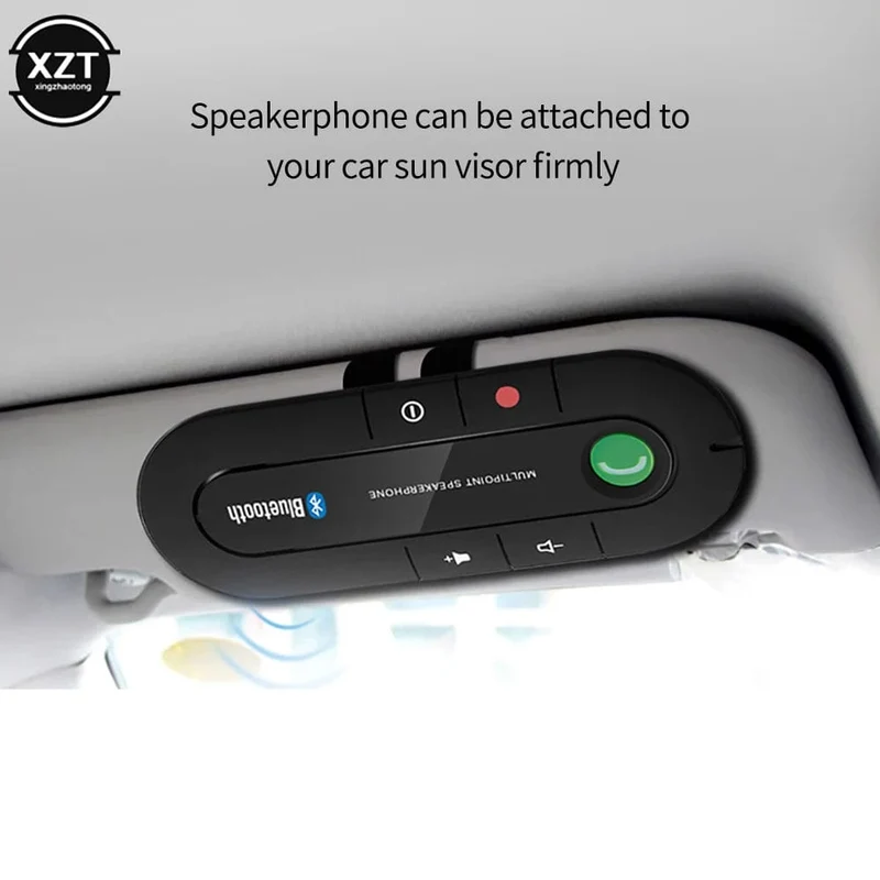 Freisprecheinrichtung fürs Auto, 4.1 + EDR, kabellose Bluetooth-kompatible Freisprecheinrichtung, MP3-Musik-Player, USB-Power-Audio-Empfänger, Clip an der Sonnenblende