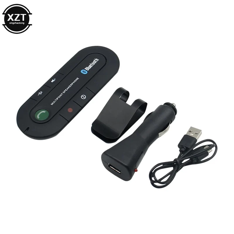 Freisprecheinrichtung fürs Auto, 4.1 + EDR, kabellose Bluetooth-kompatible Freisprecheinrichtung, MP3-Musik-Player, USB-Power-Audio-Empfänger, Clip an der Sonnenblende