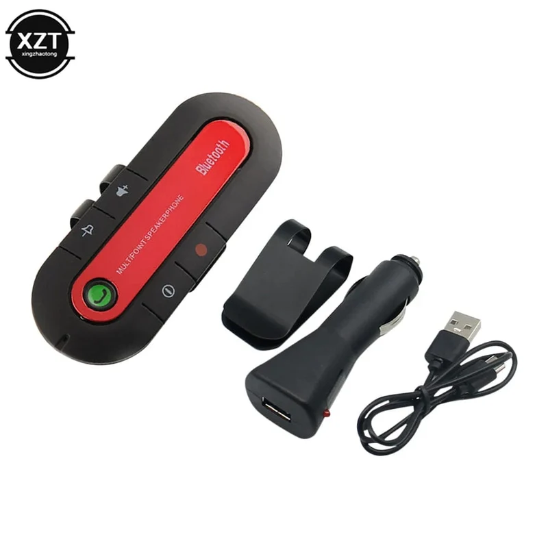 Freisprecheinrichtung fürs Auto, 4.1 + EDR, kabellose Bluetooth-kompatible Freisprecheinrichtung, MP3-Musik-Player, USB-Power-Audio-Empfänger, Clip an der Sonnenblende