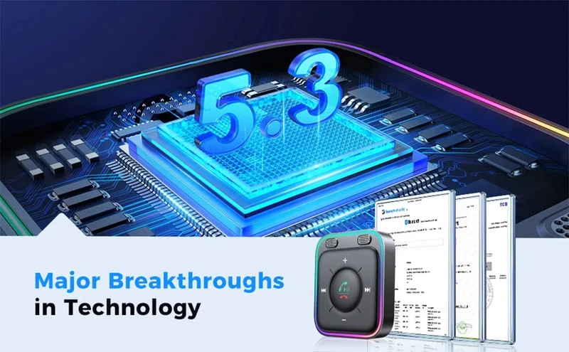 Joyroom Bluetooth 5.3 Kabelloser Empfänger Autoadapter Verbesserte Dual-Mikrofone ENC-Rauschunterdrückung 3.5-mm-AUX-Auto-Bluetooth-Empfänger