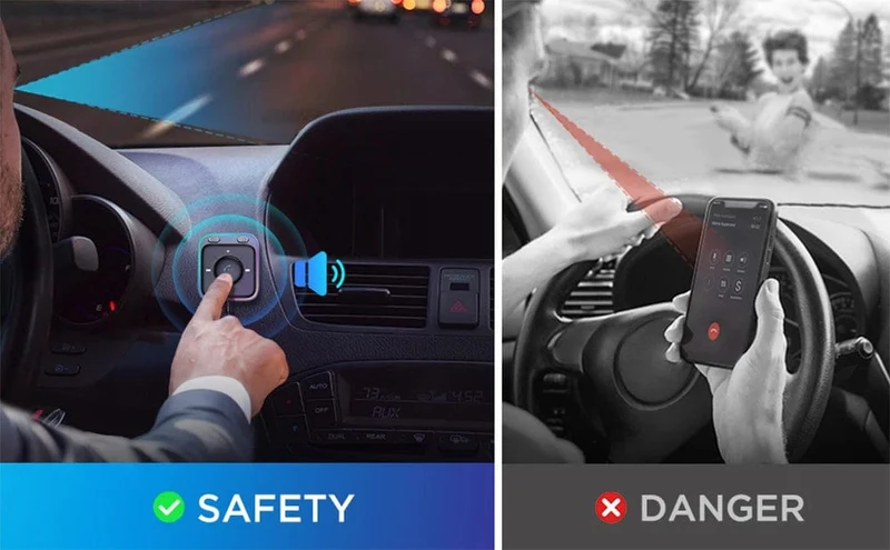 Joyroom Bluetooth 5.3 Kabelloser Empfänger Autoadapter Verbesserte Dual-Mikrofone ENC-Rauschunterdrückung 3.5-mm-AUX-Auto-Bluetooth-Empfänger