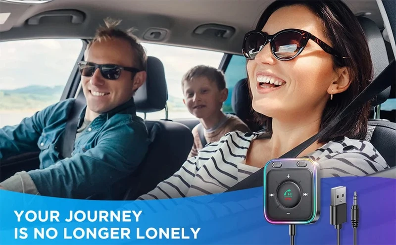 Joyroom Bluetooth 5.3 Kabelloser Empfänger Autoadapter Verbesserte Dual-Mikrofone ENC-Rauschunterdrückung 3.5-mm-AUX-Auto-Bluetooth-Empfänger